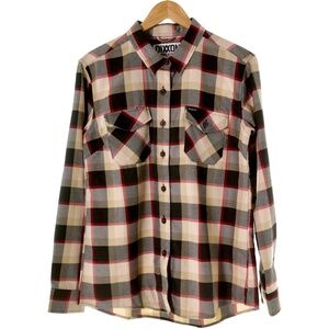 Dixxon Limited Edition Snap-On Tools Flannel Plaid Button Up Shirt Womens L